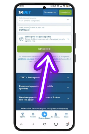 Guide pour obtenir un code promotionnel sur 1xbet Congo
