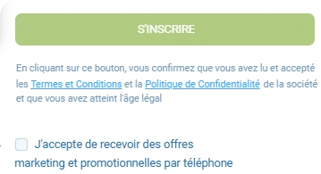 confirmation d'inscription sur 1xBet Congo par téléphone